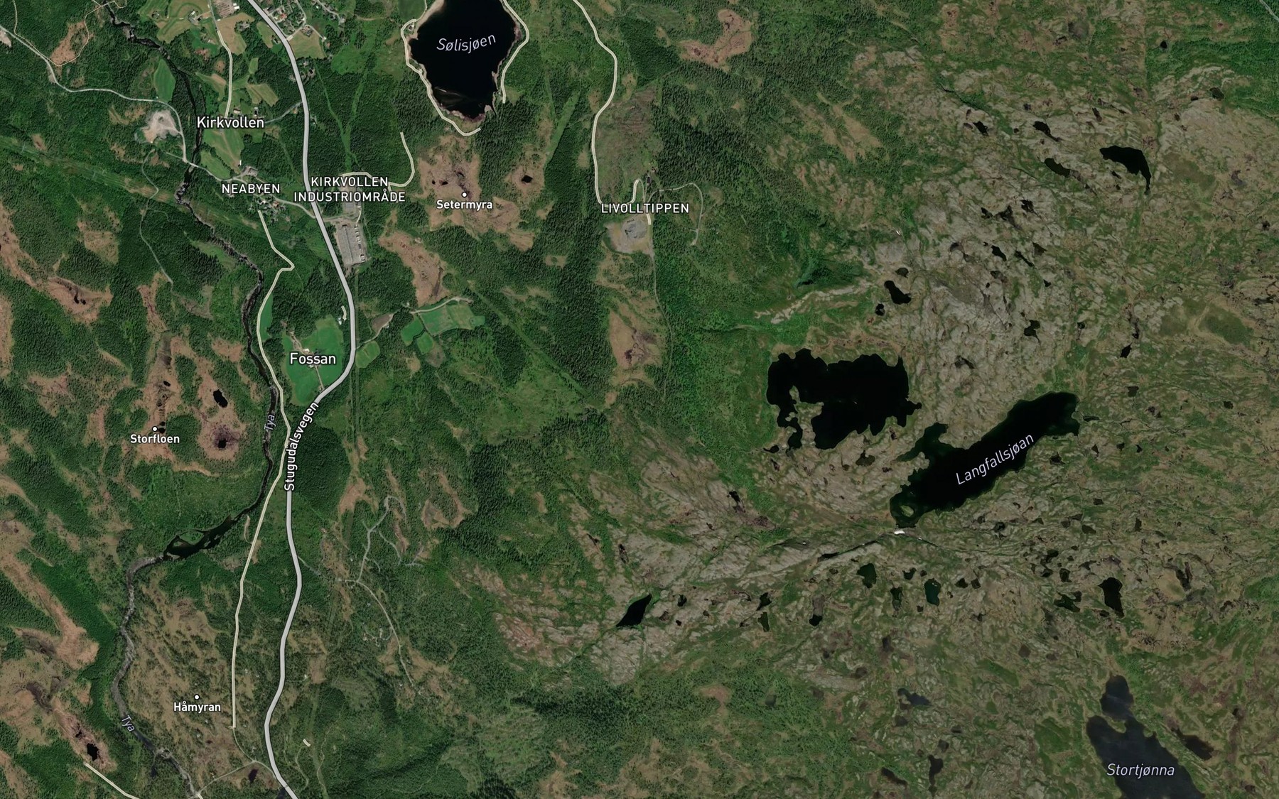 Satellite map of the Langfallbekken