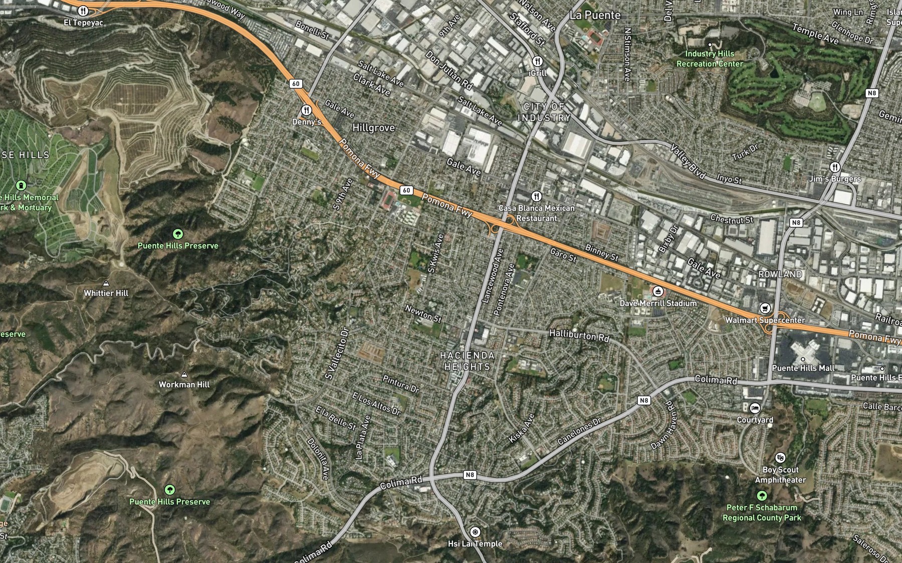 Satellite map of the Hacienda Channel