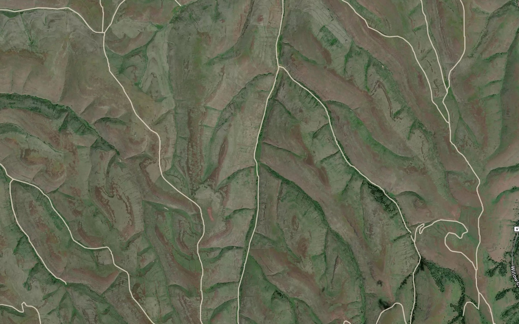 Satellite map of the Rogers Creek