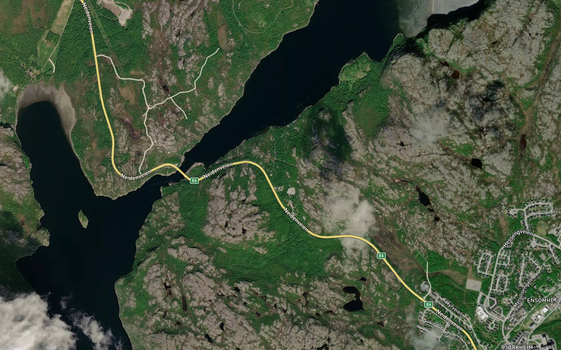 Satellite map of the Avaljohka