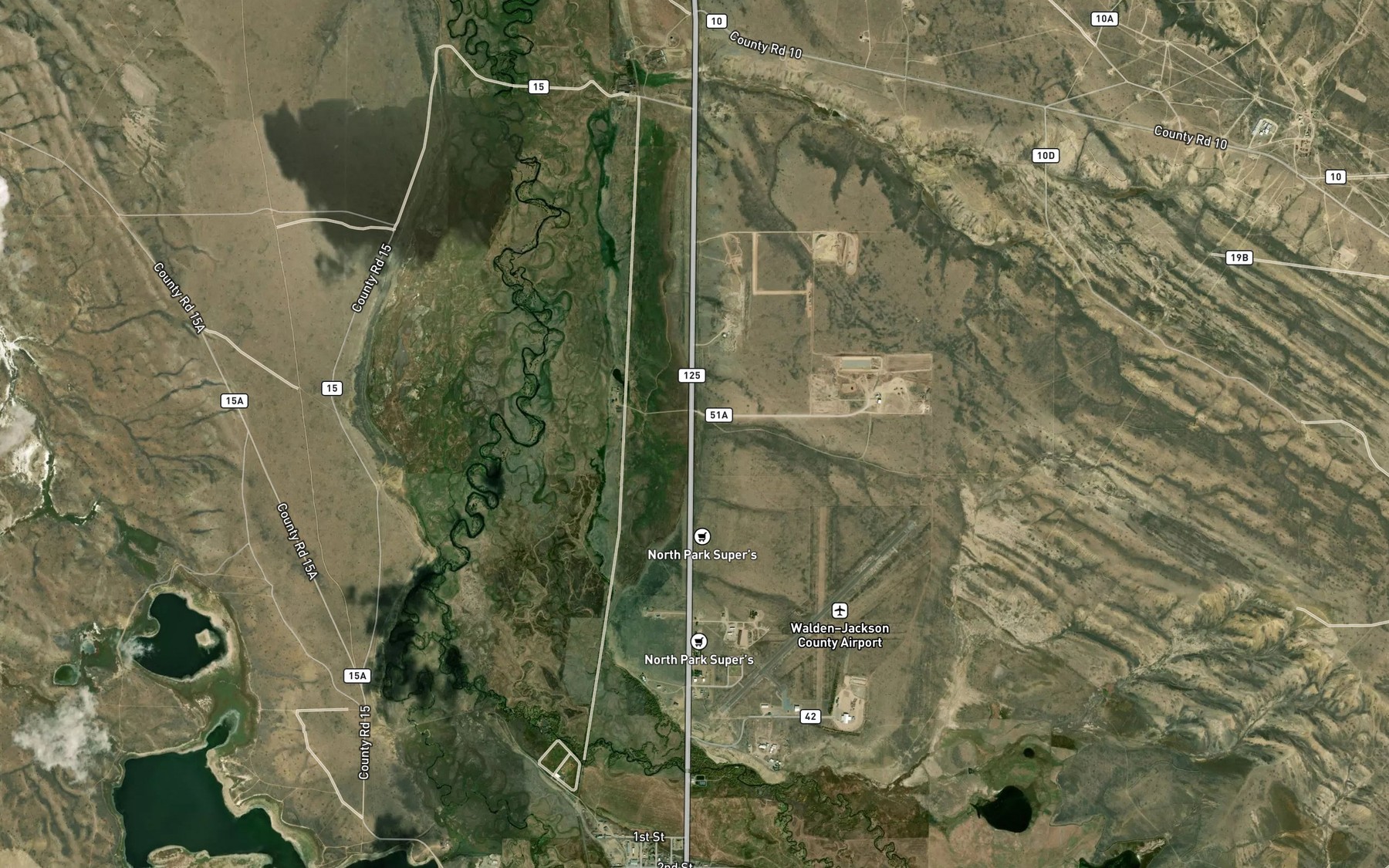 Satellite map of the Queen Ditch