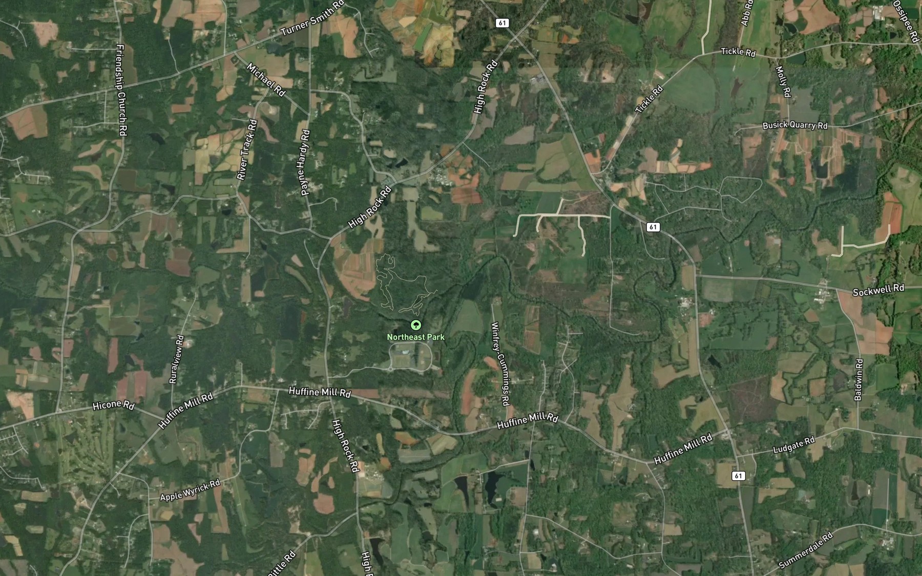 Satellite map of the Buffalo Creek