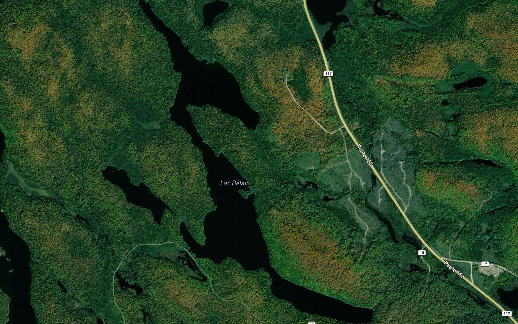 Satellite map of the Lac Belair