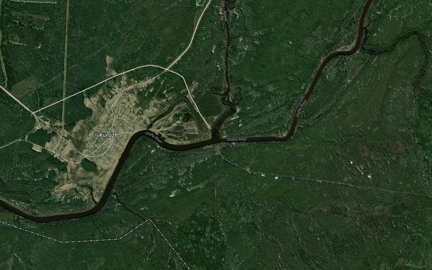 Satellite map of the Kunozh