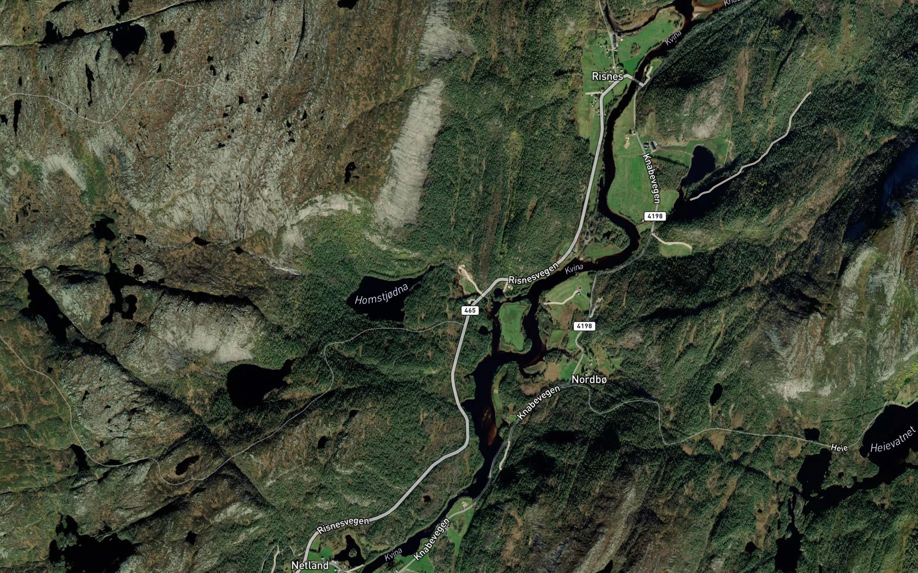 Satellite map of the Evjebekken