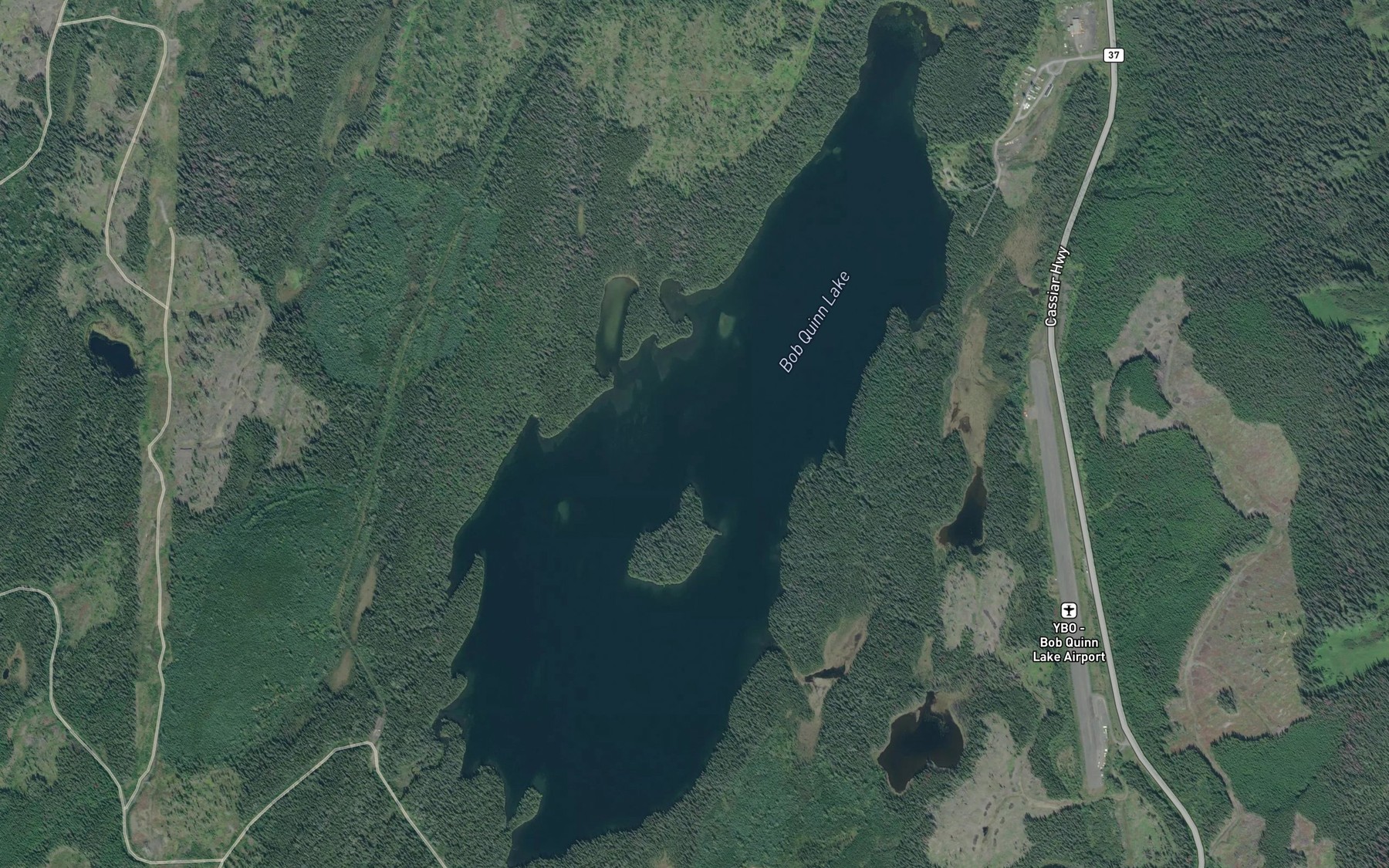Satellite map of the Bob Quinn Lake