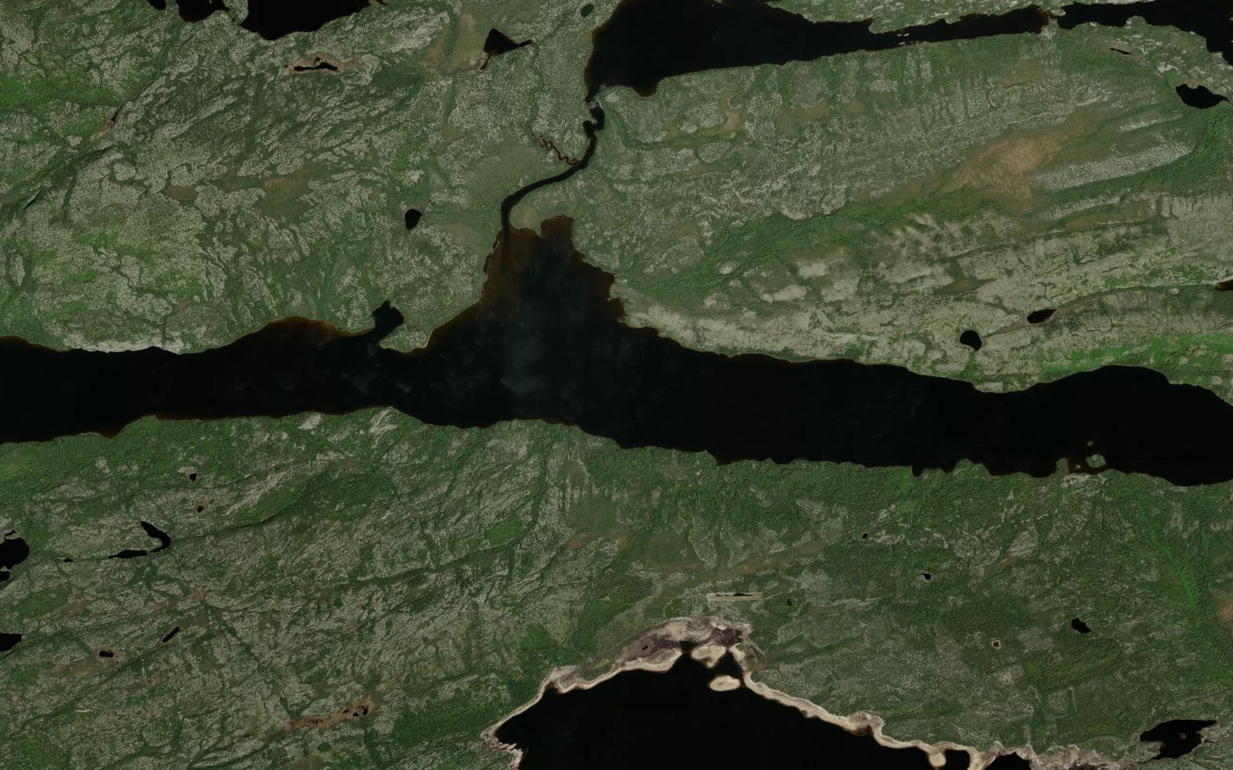 Satellite map of the Lac Mintischiminan