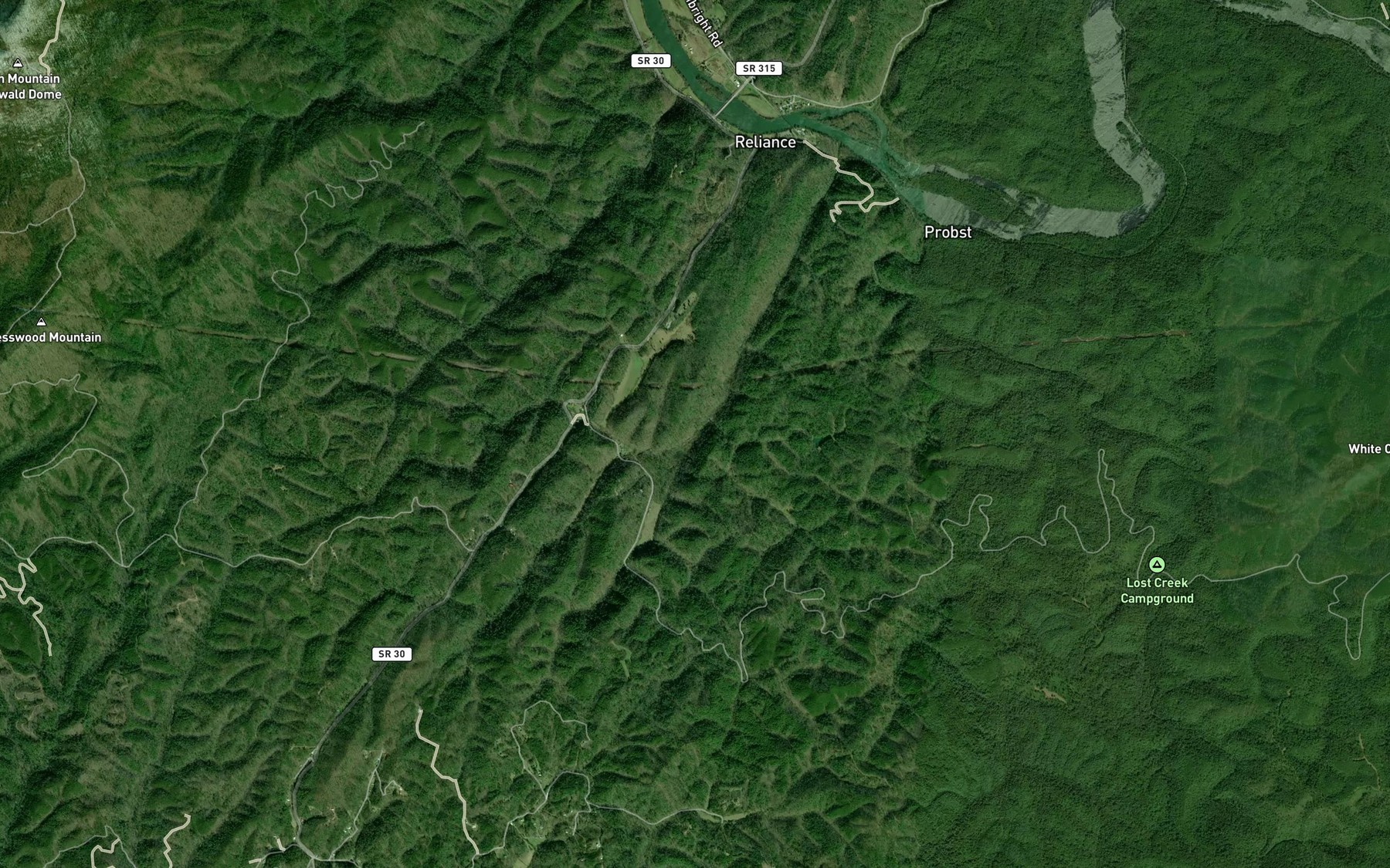 Satellite map of the Ritchie Branch