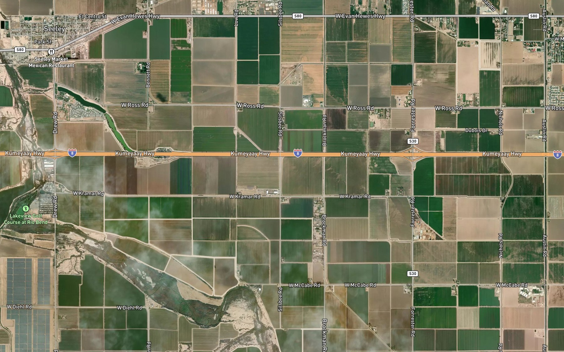 Satellite map of the Elder Canal