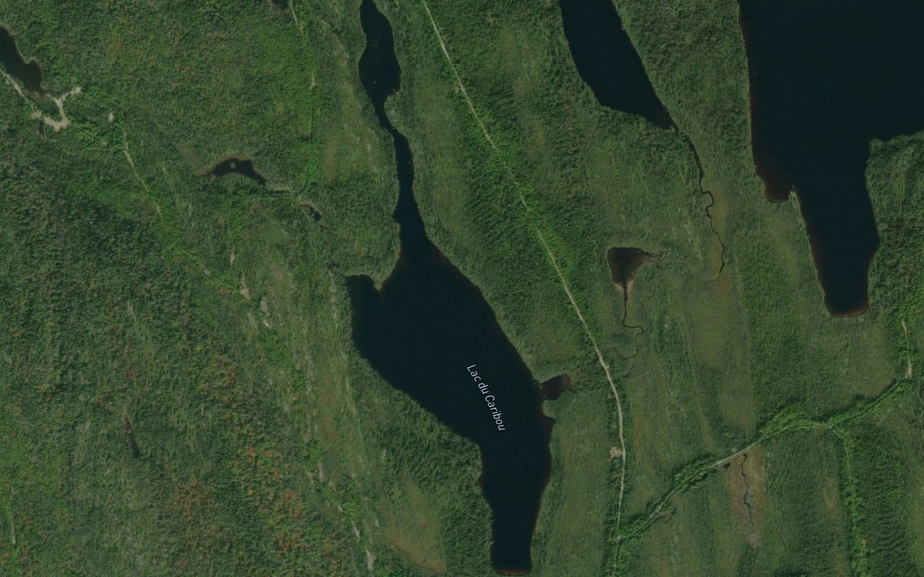 Satellite map of the Lac du Caribou