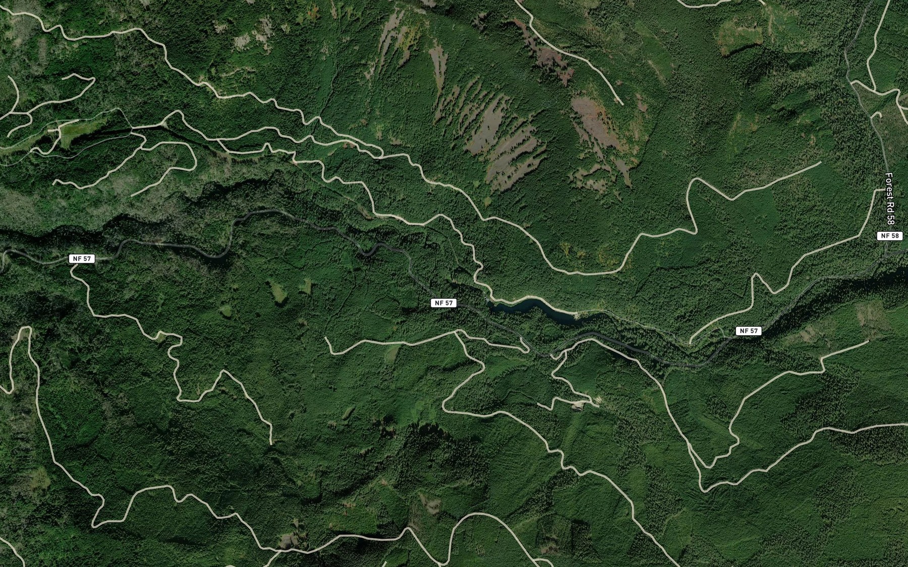 Satellite map of the Sam Creek