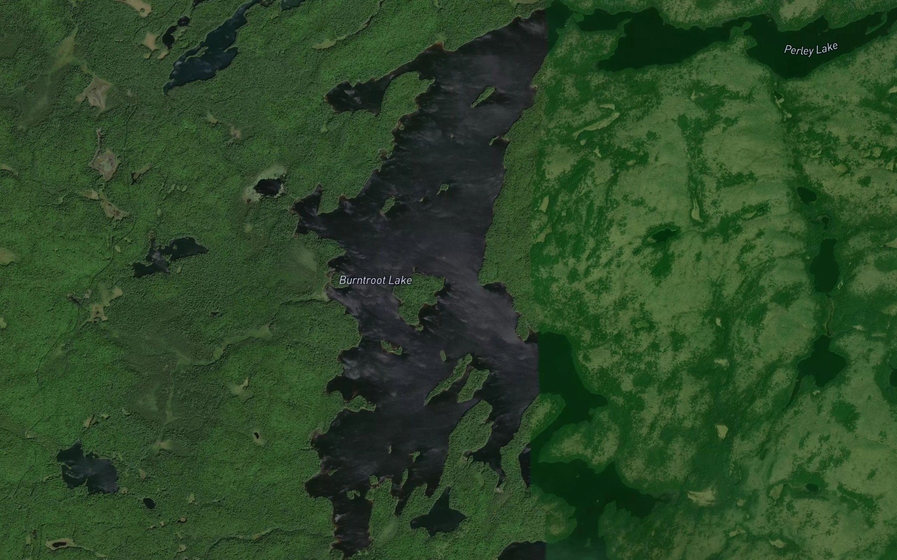 Satellite map of the Burntroot Lake