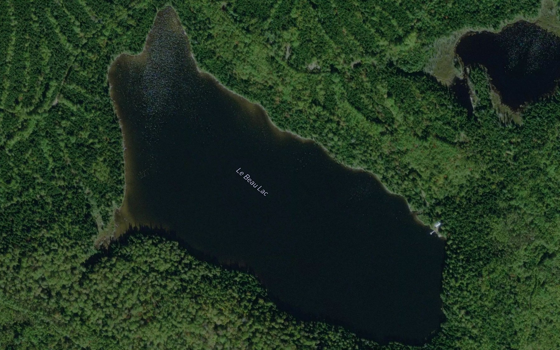 Satellite map of the Le Beau Lac