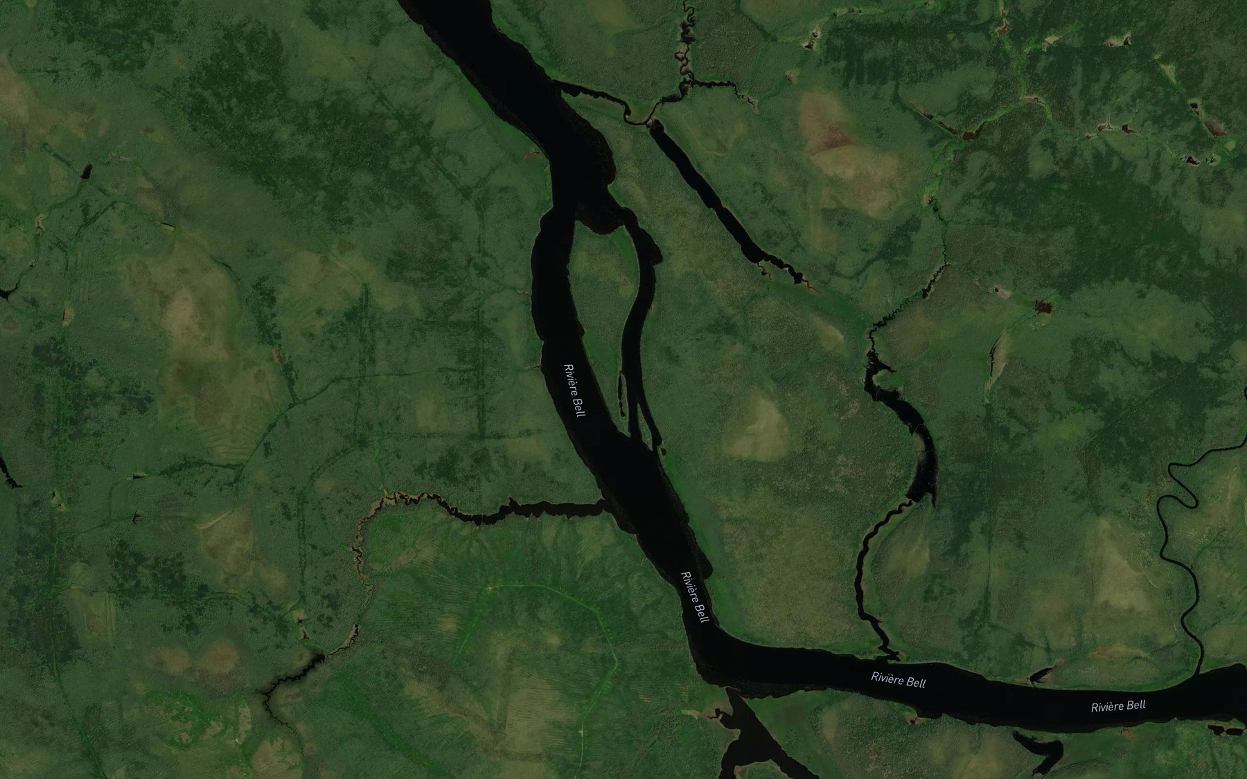 Satellite map of the Ruisseau Kahokikak