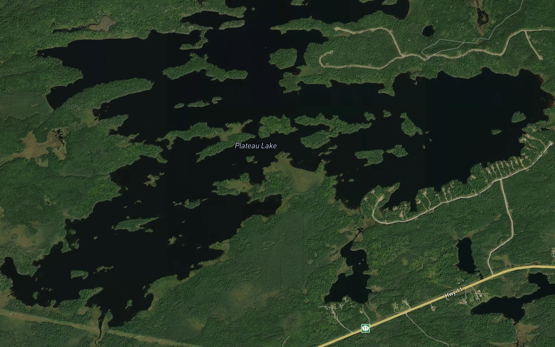 Satellite map of the Plateau Lake