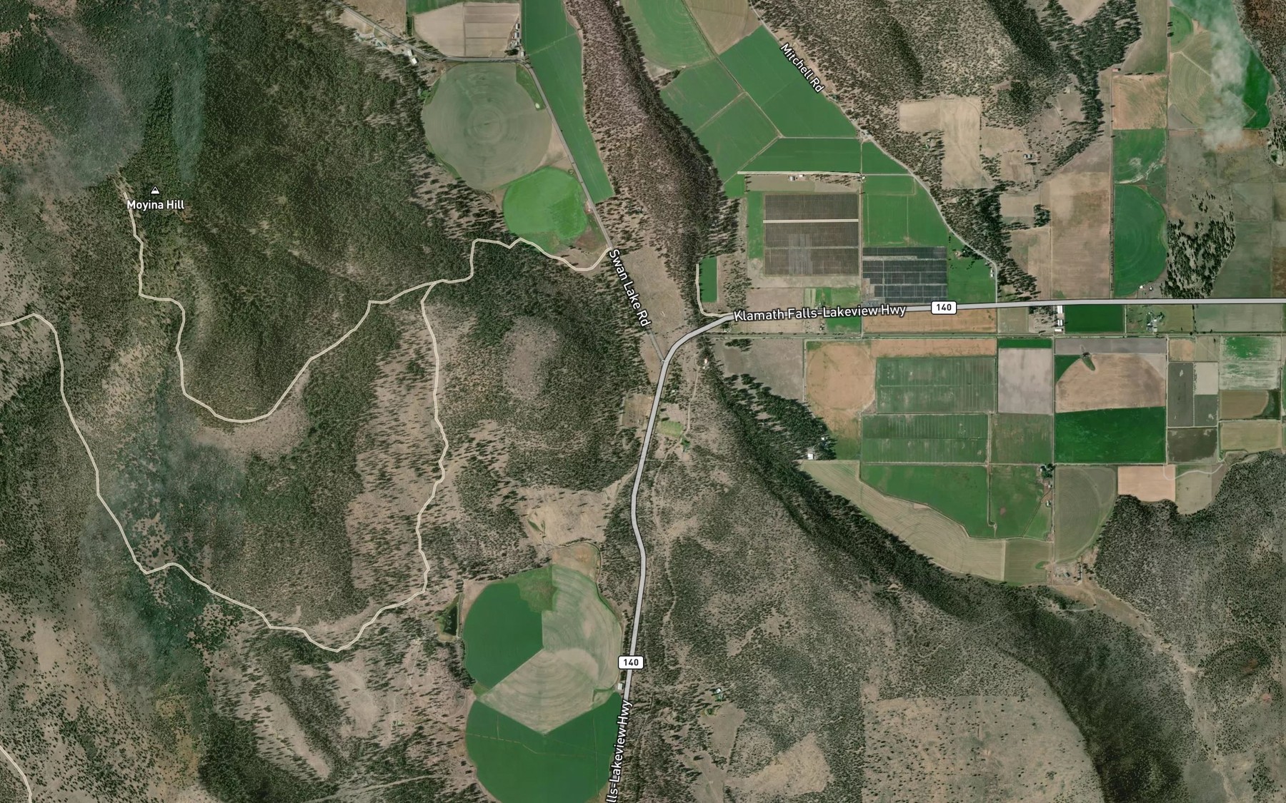 Satellite map of the Swan Lake