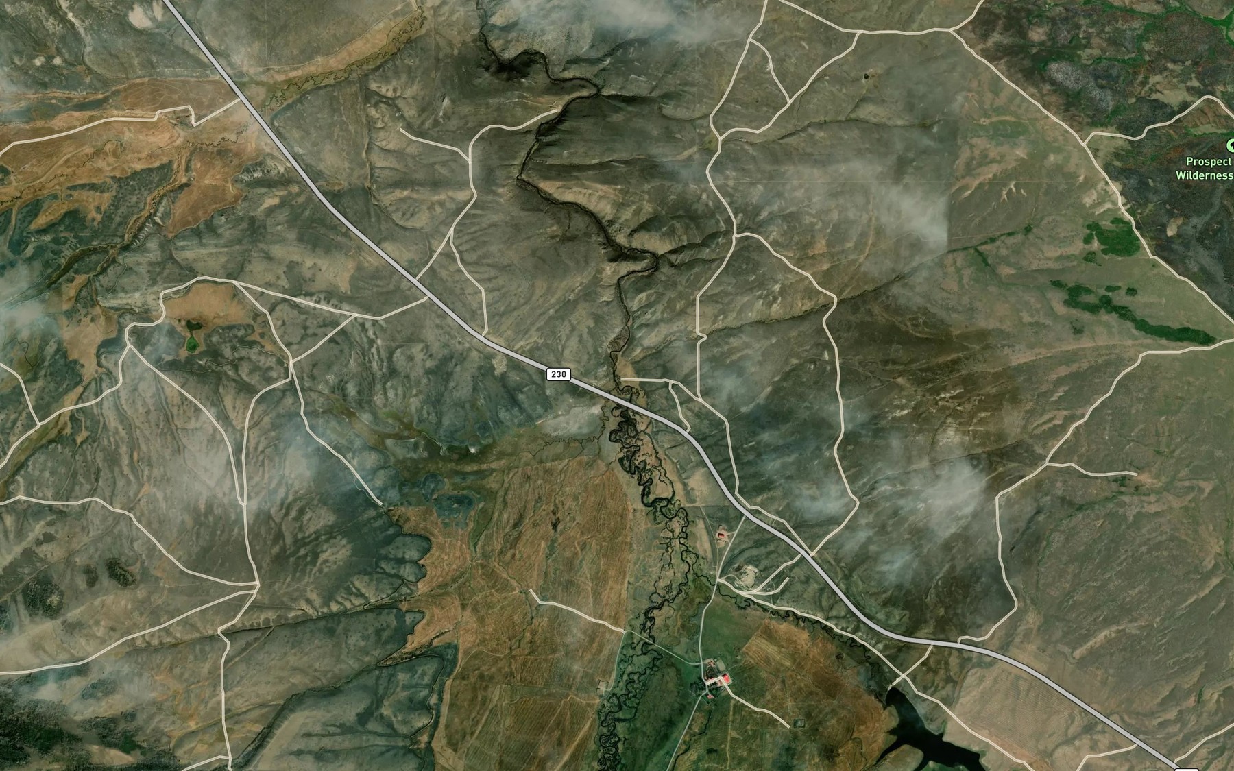 Satellite map of the Henry Creek