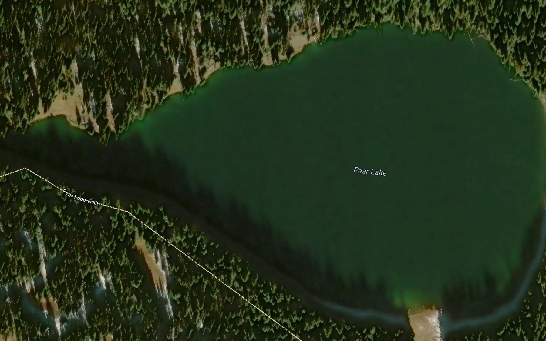 Satellite map of the Pear Lake