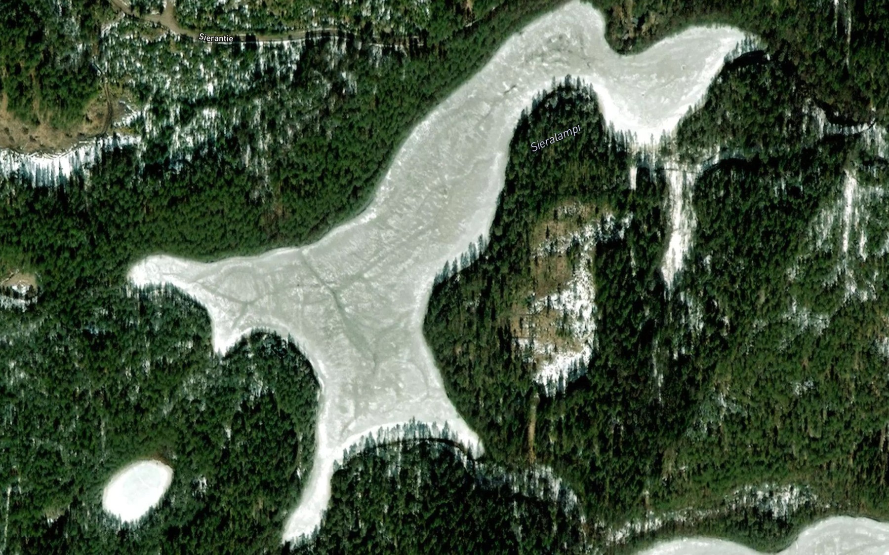Satellite map of the Sieralampi