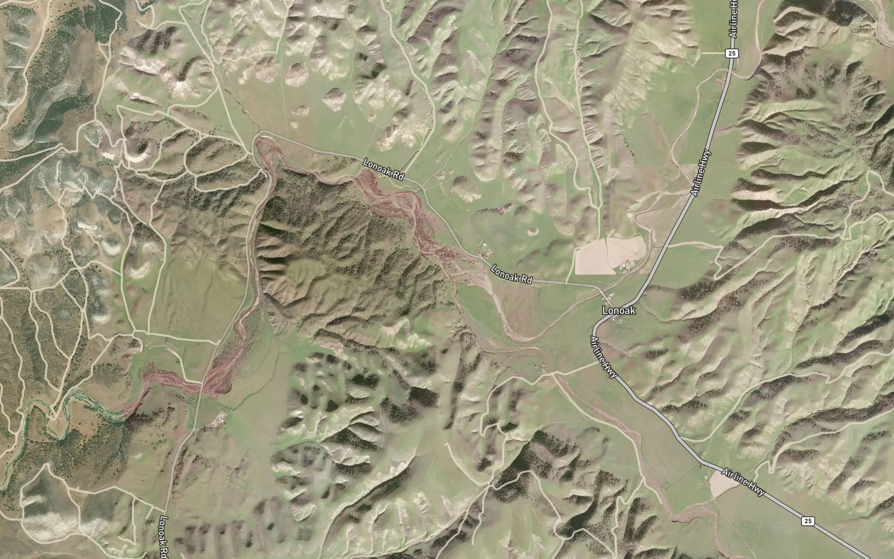 Satellite map of the Lewis Creek