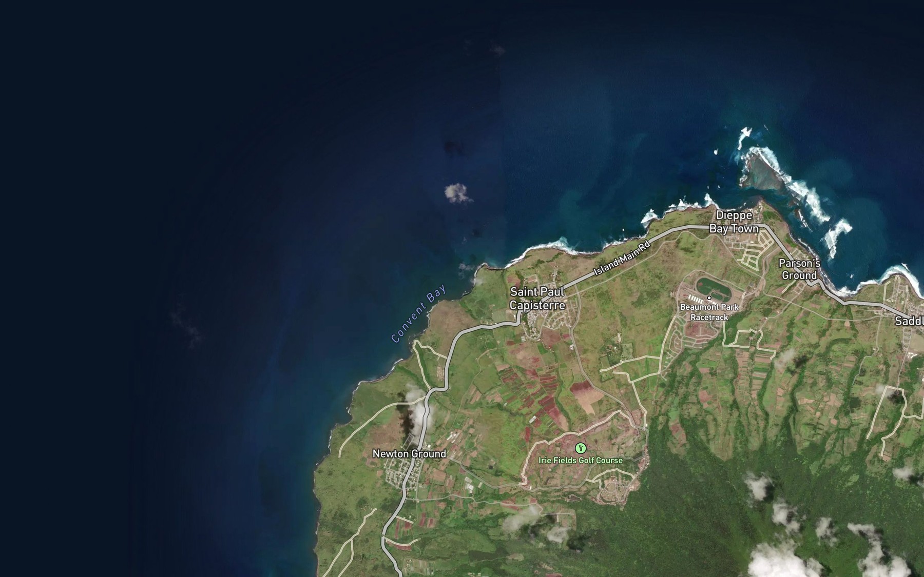 Satellite map of the Convent Bay