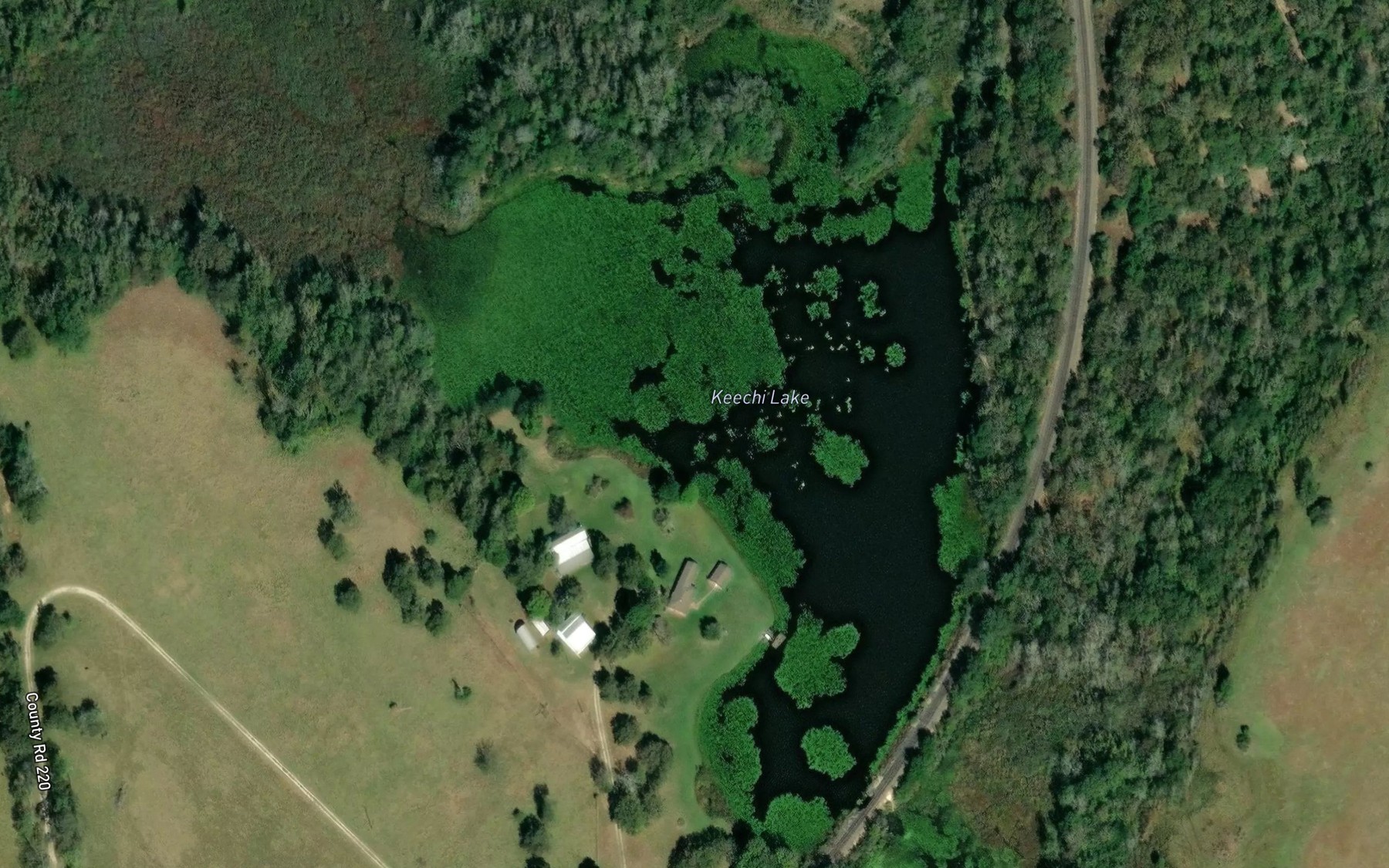 Satellite map of the Keechi Lake