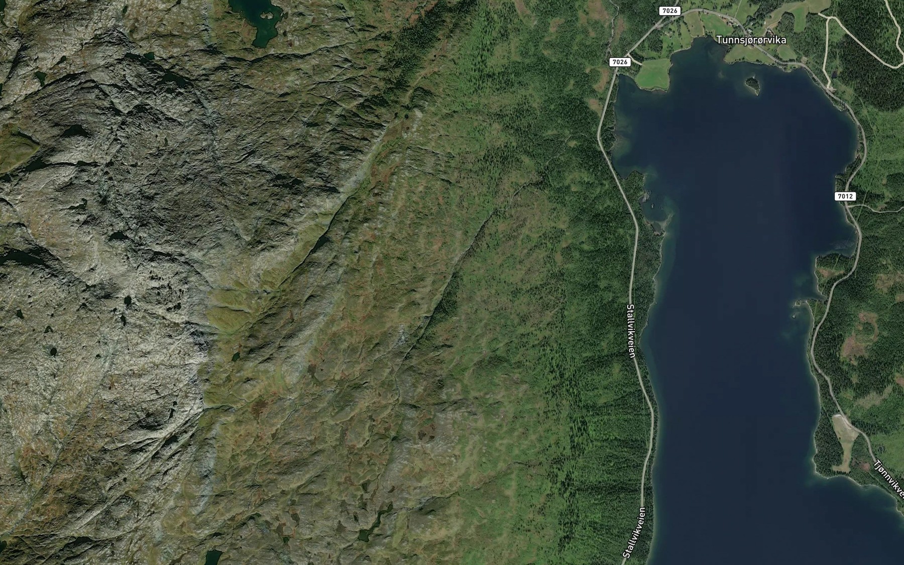 Satellite map of the Styggbekken