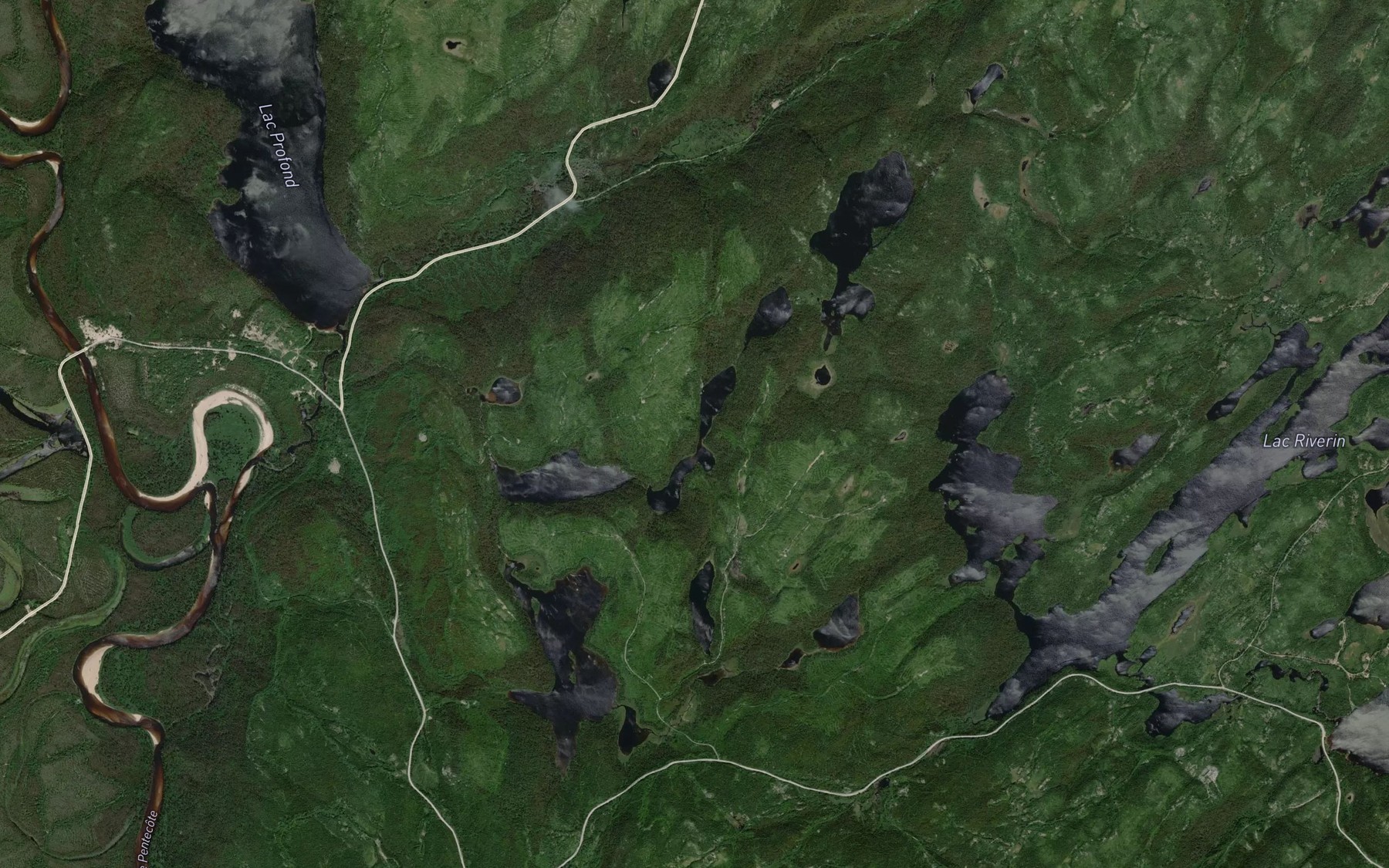 Satellite map of the Lac Sarto