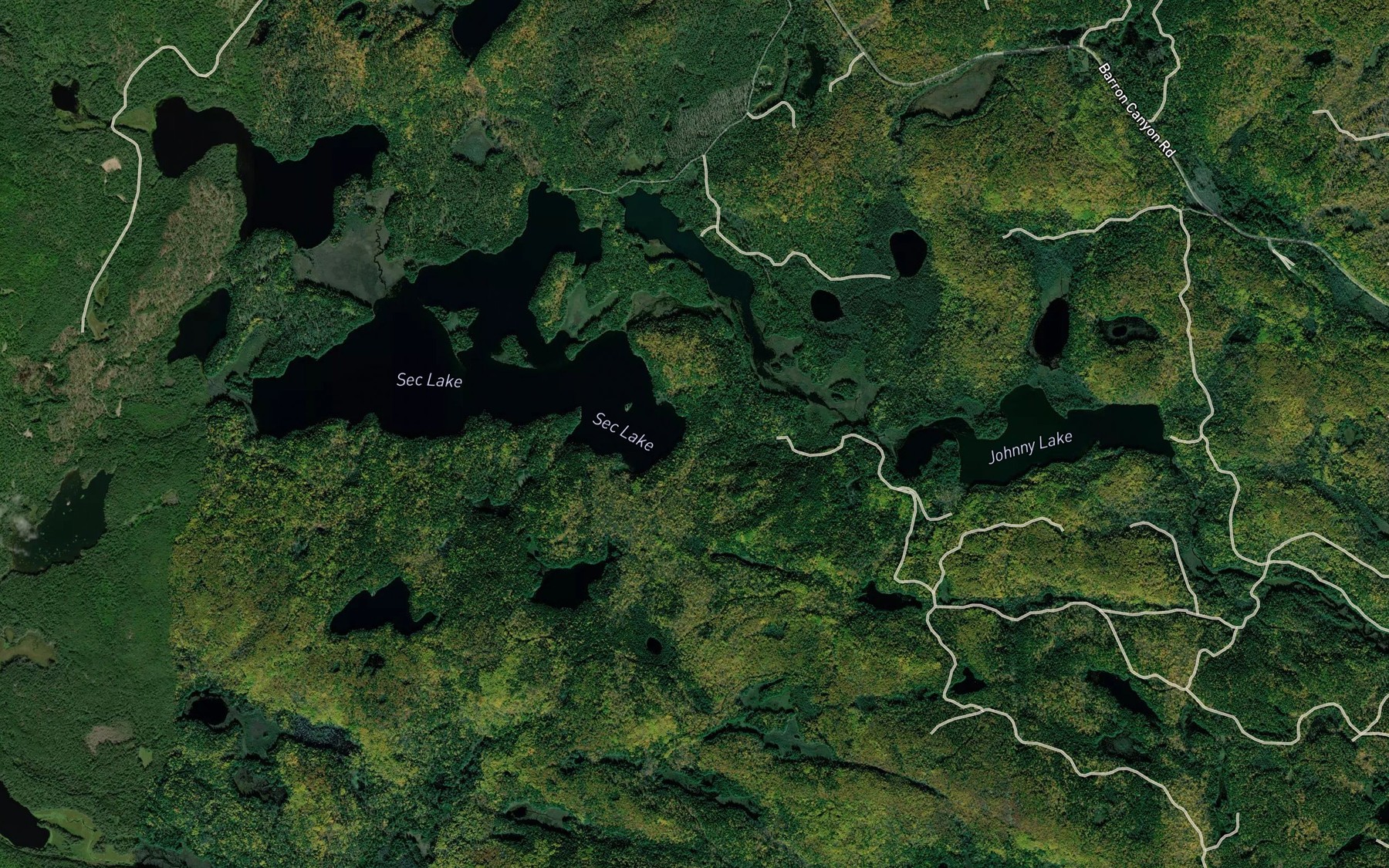 Satellite map of the Sec Creek