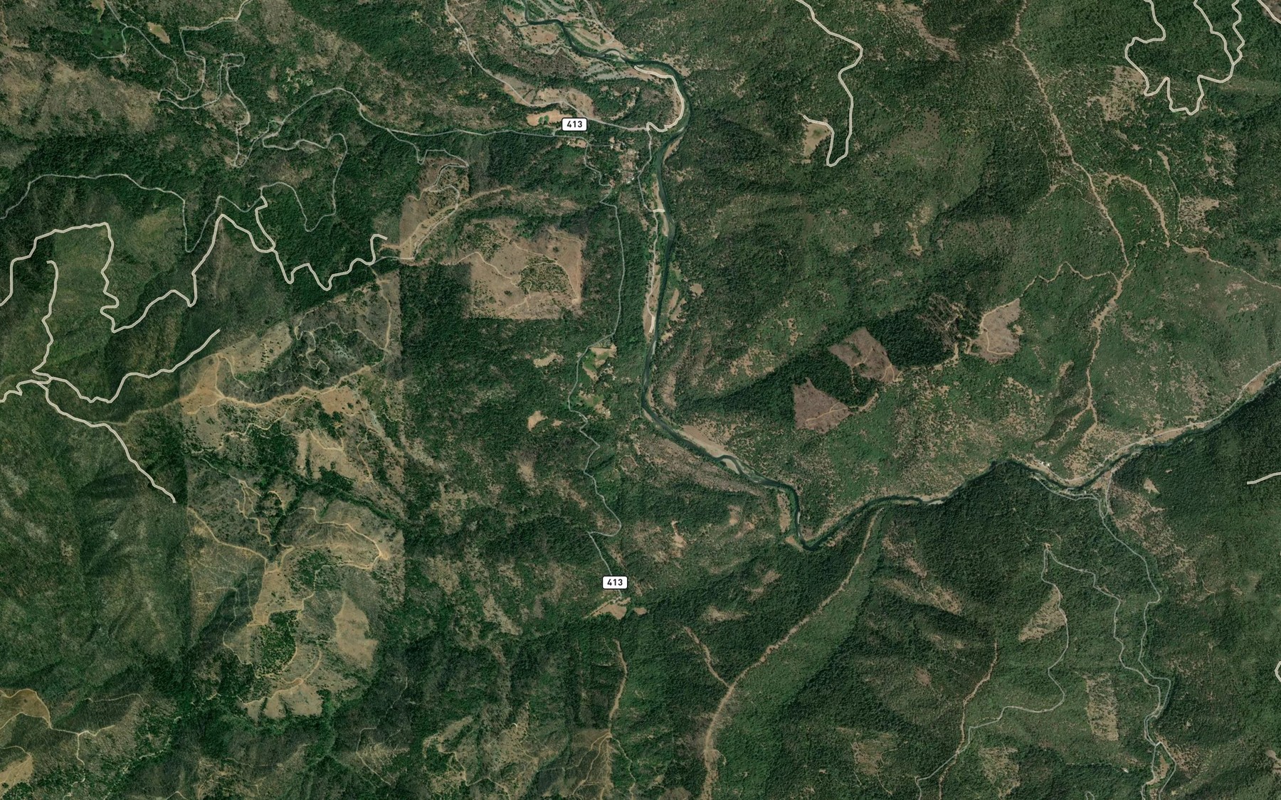 Satellite map of the Carr Creek
