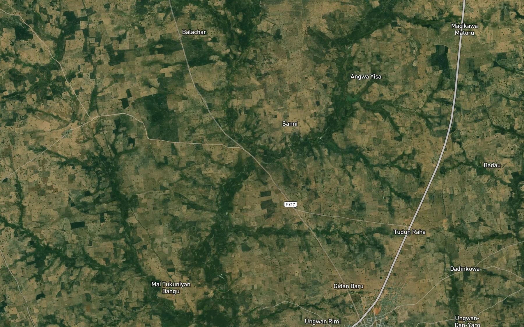 Satellite map of the Makegogo River