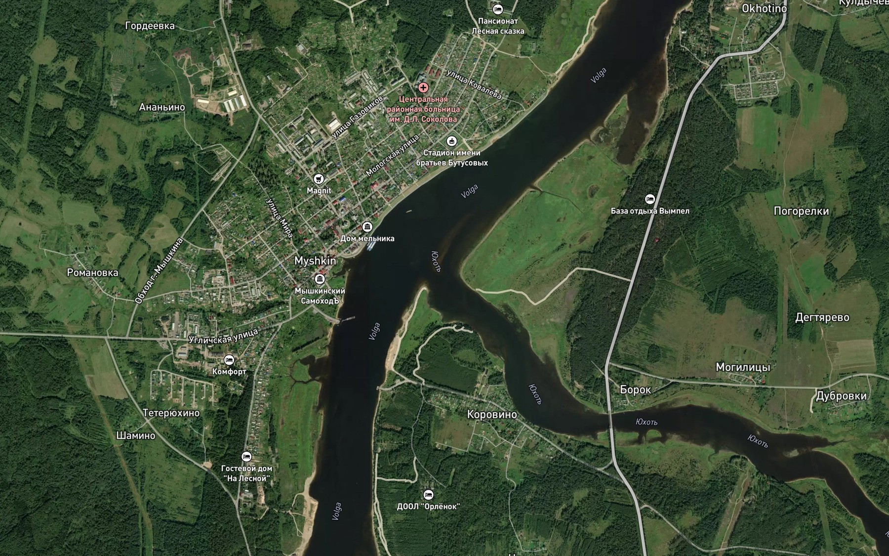 Satellite map of the Yukhot'