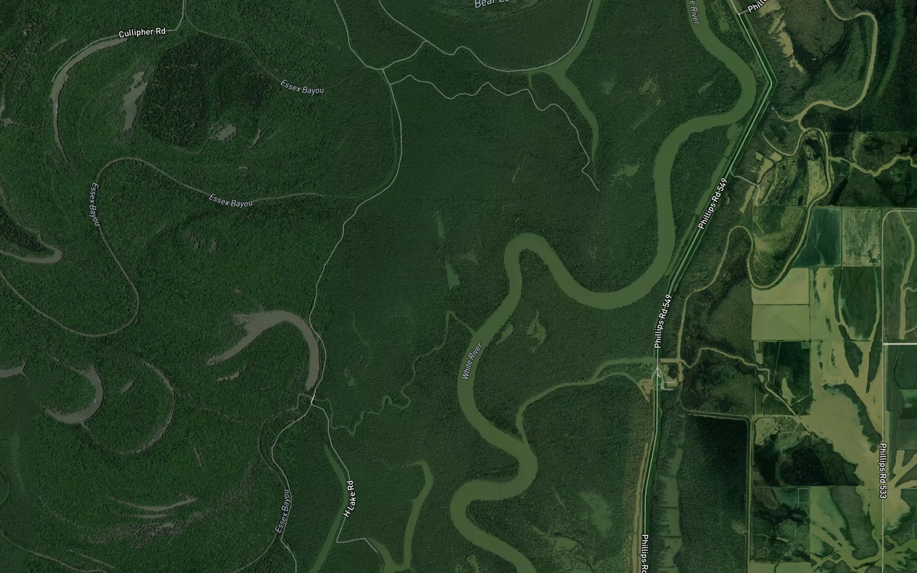 Satellite map of the Crane Lake