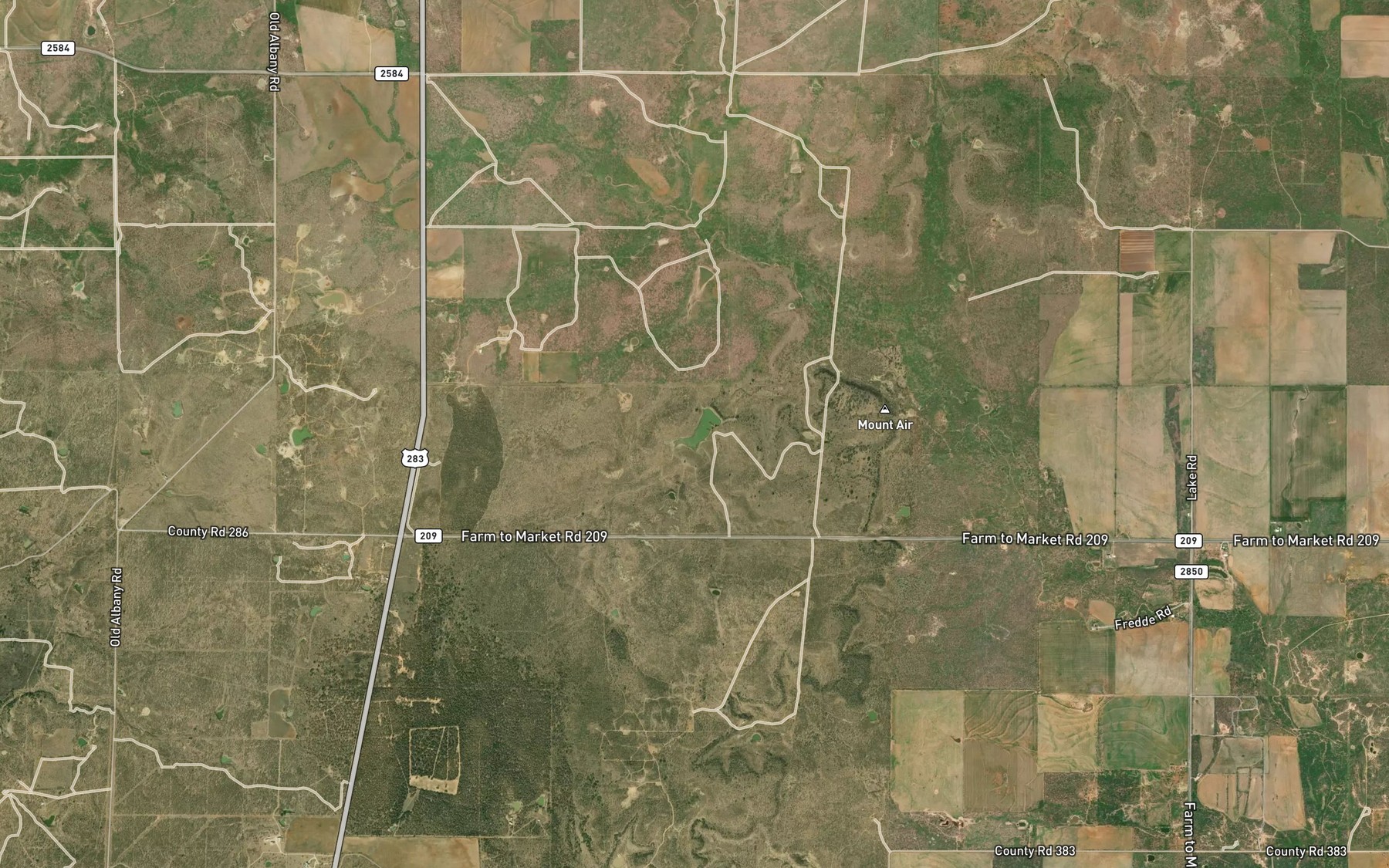 Satellite map of the Brown Lake