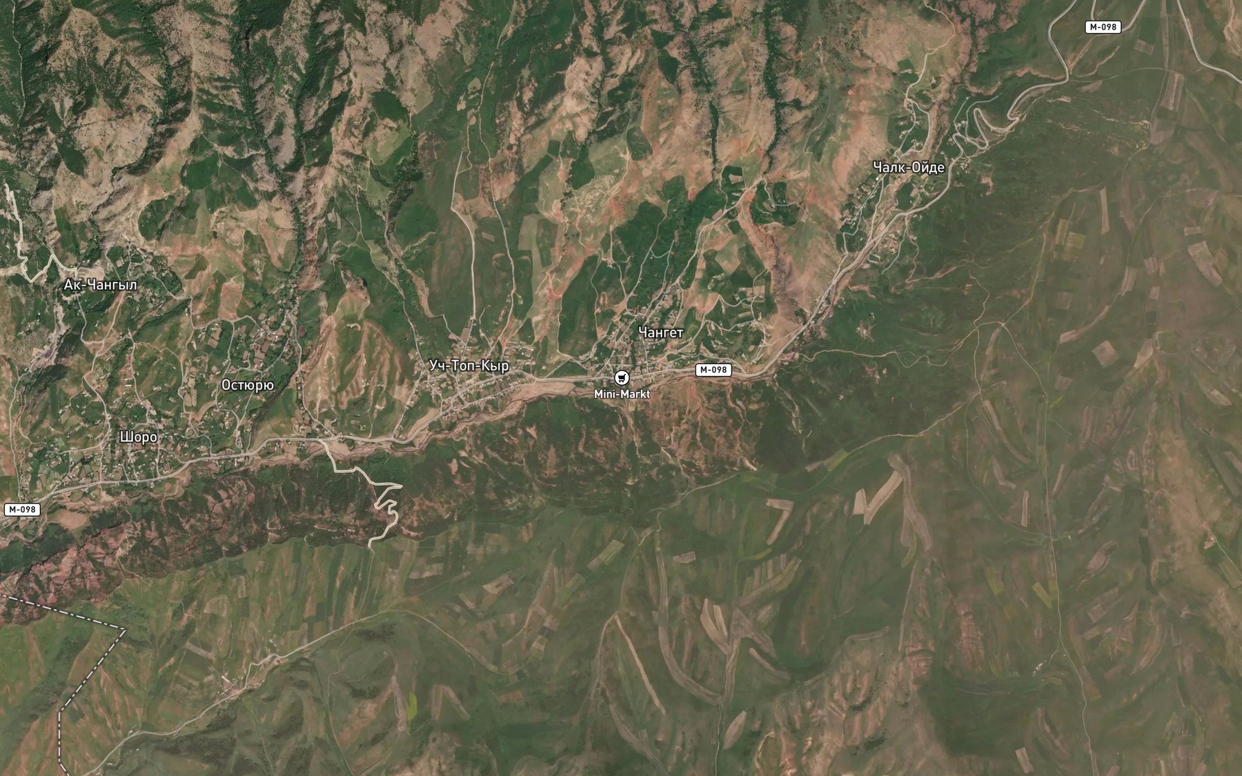 Satellite map of the Sary-Bulak