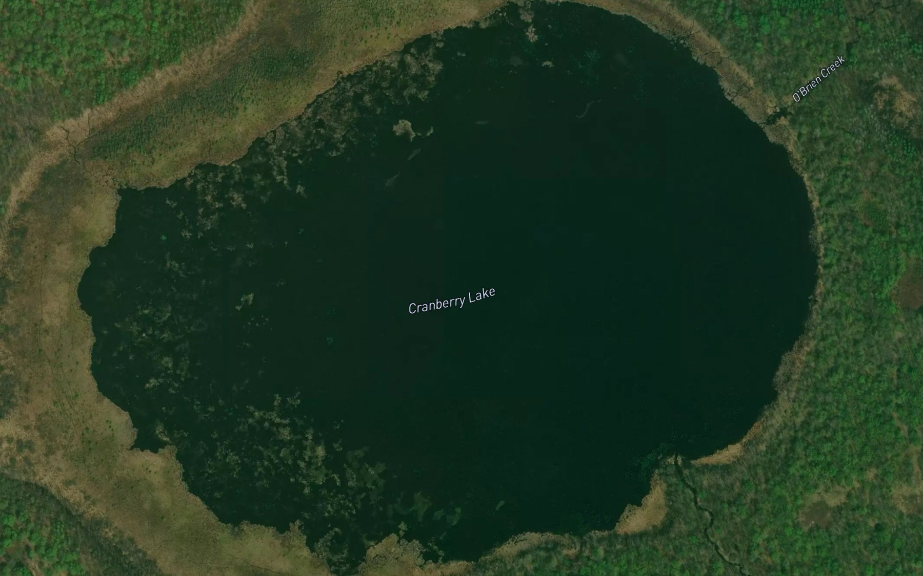 Satellite map of the Cranberry Lake