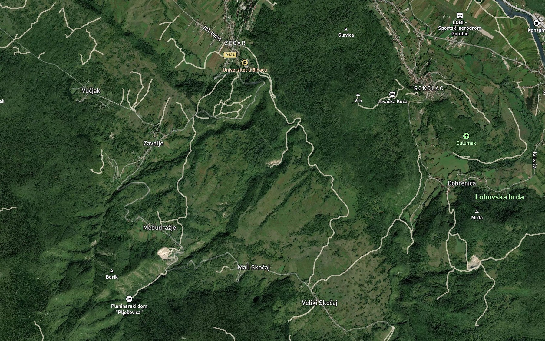 Satellite map of the Jabuka