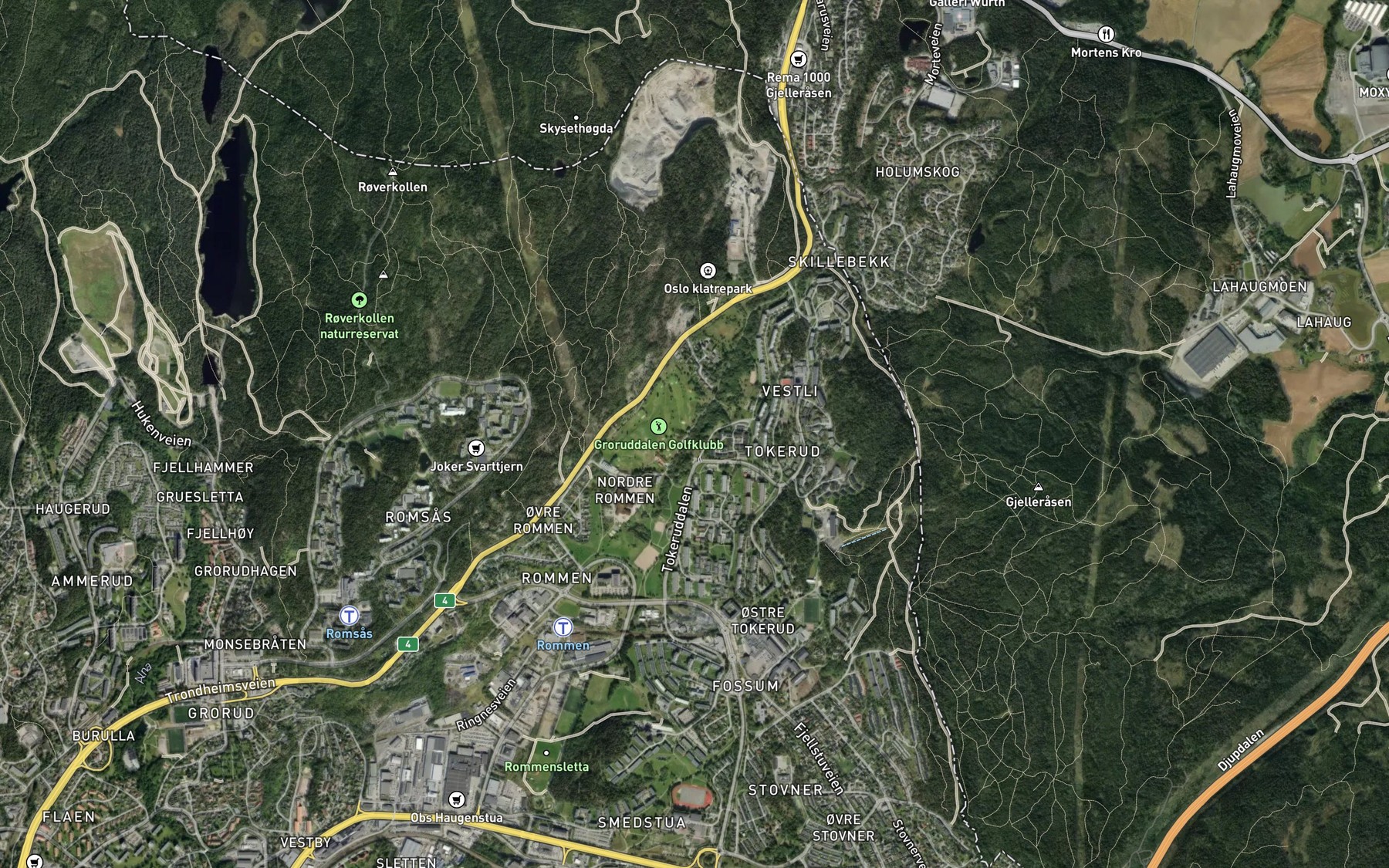 Satellite map of the Tokerudbekken