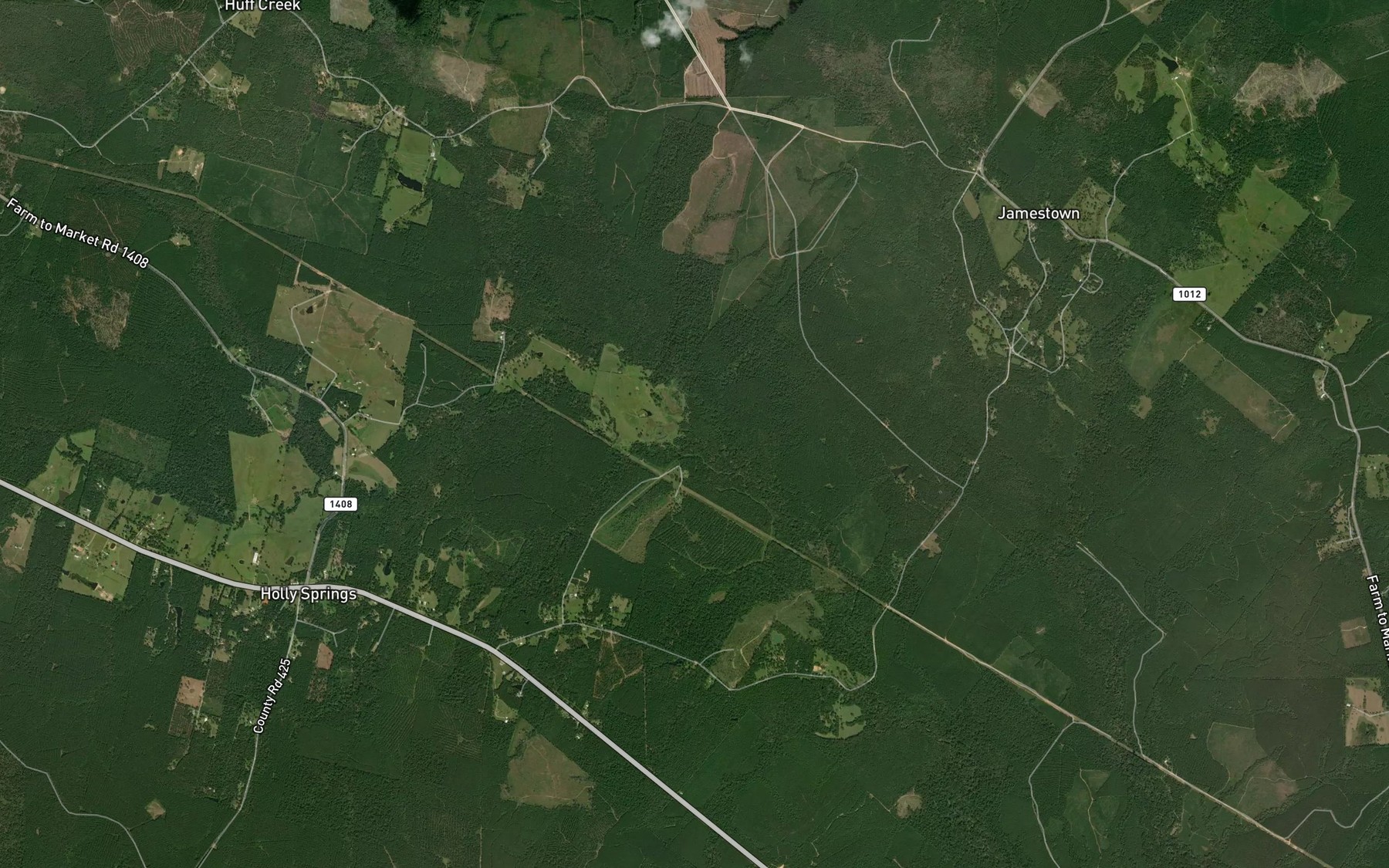 Satellite map of the Huff Creek
