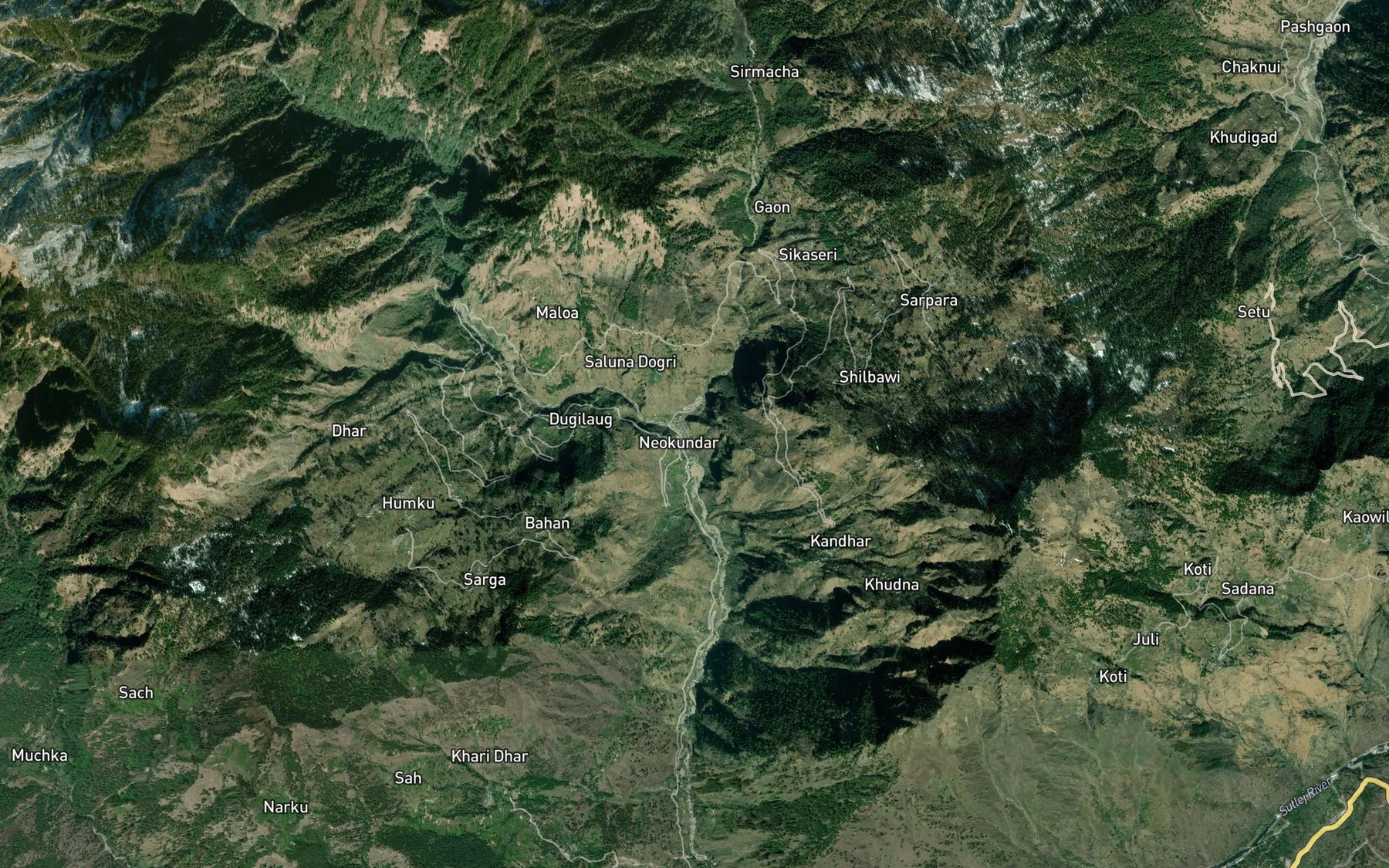Satellite map of the Sechi Gad