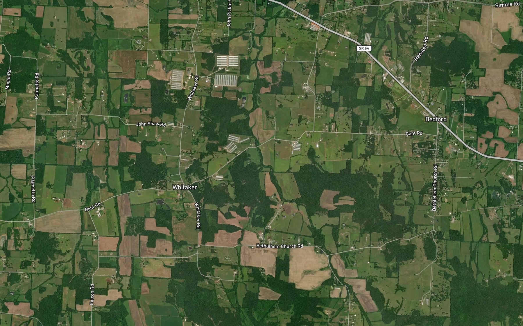 Satellite map of the Cortner Branch