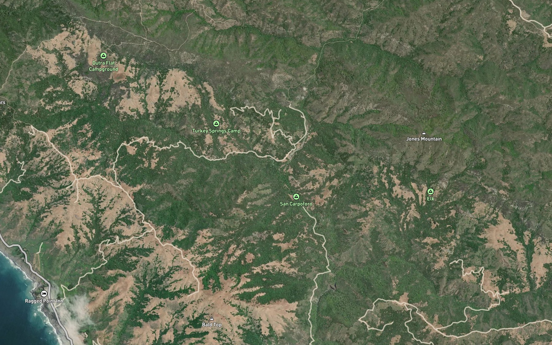 Satellite map of the Dutra Creek