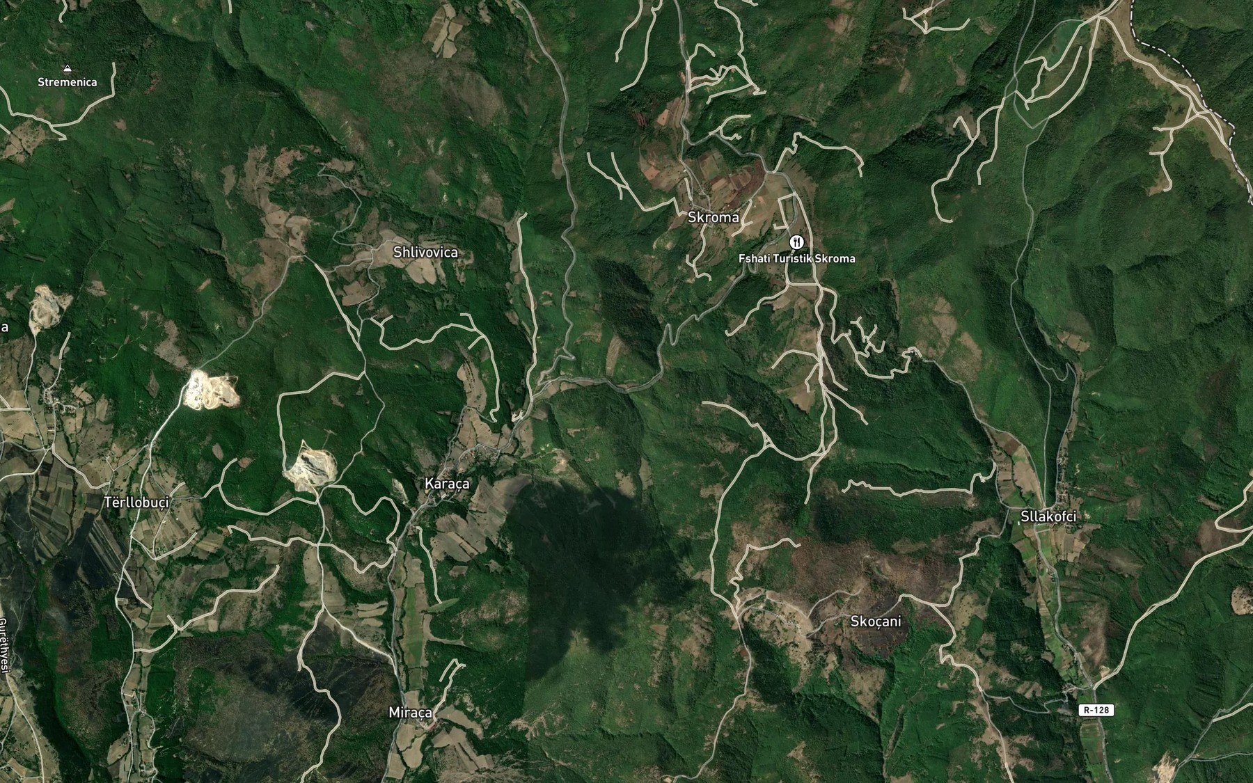 Satellite map of the Delina