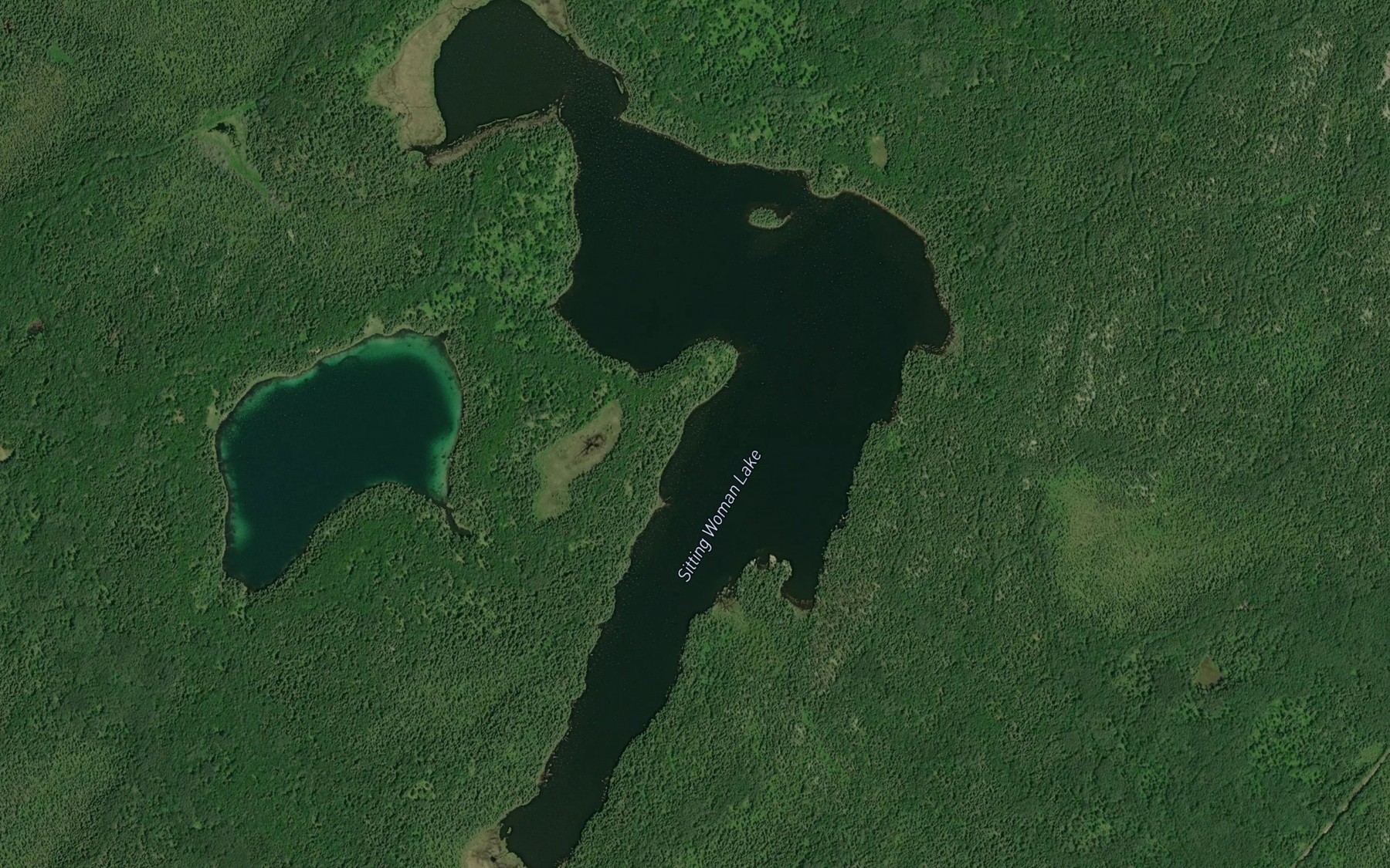 Satellite map of the Sitting Woman Lake