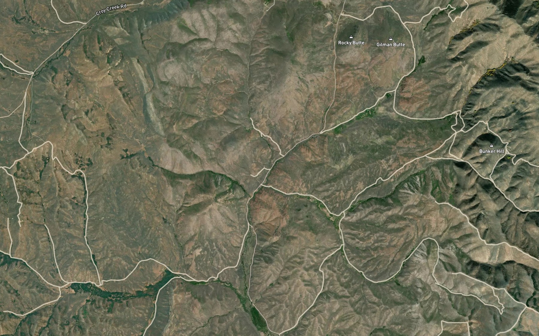 Satellite map of the East Fork Rock Creek