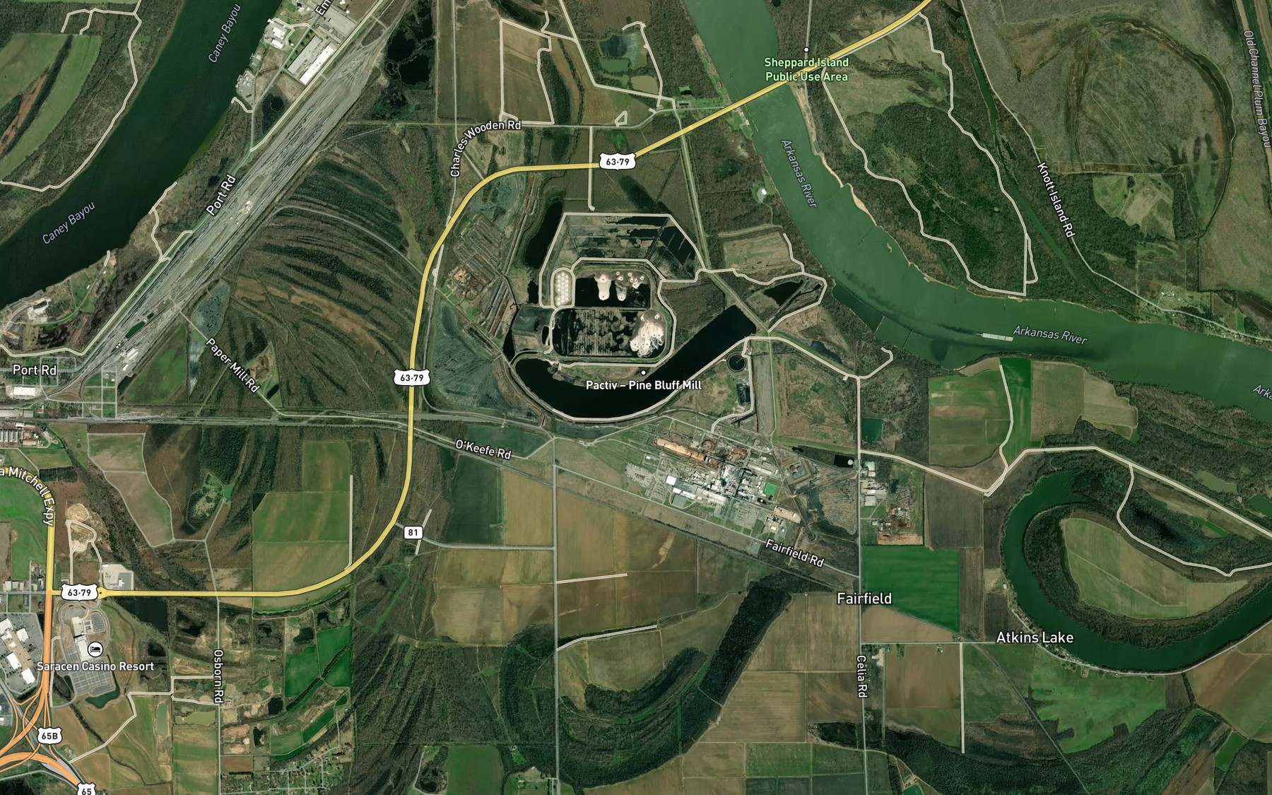 Satellite map of the Johnson Lake