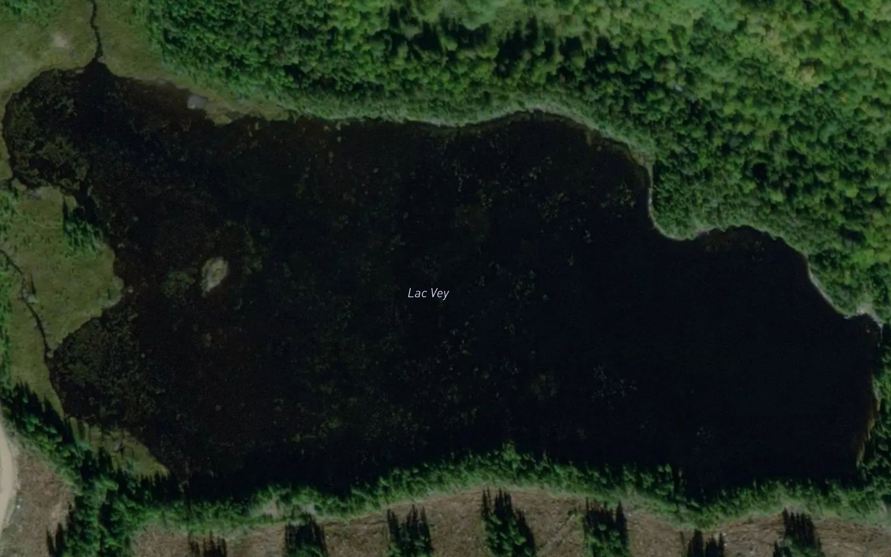 Satellite map of the Lac Vey