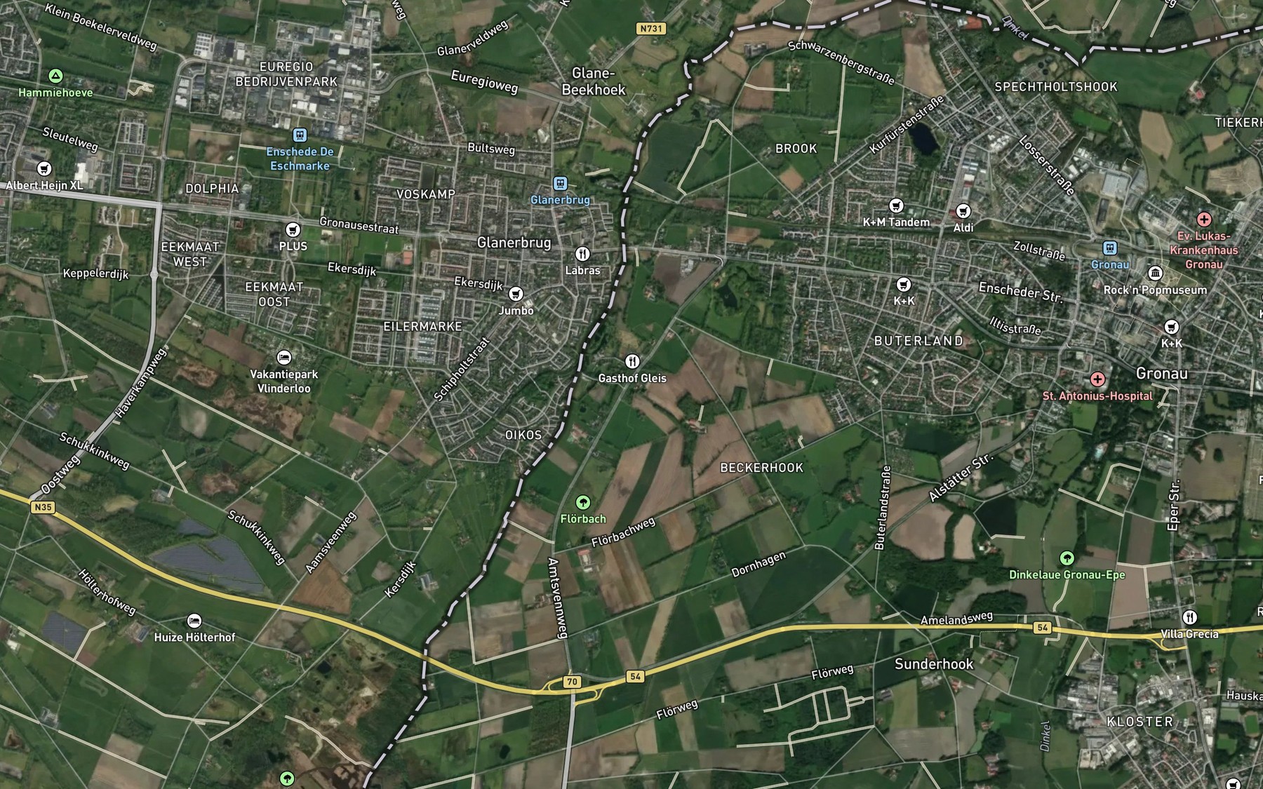 Satellite map of the Florbach