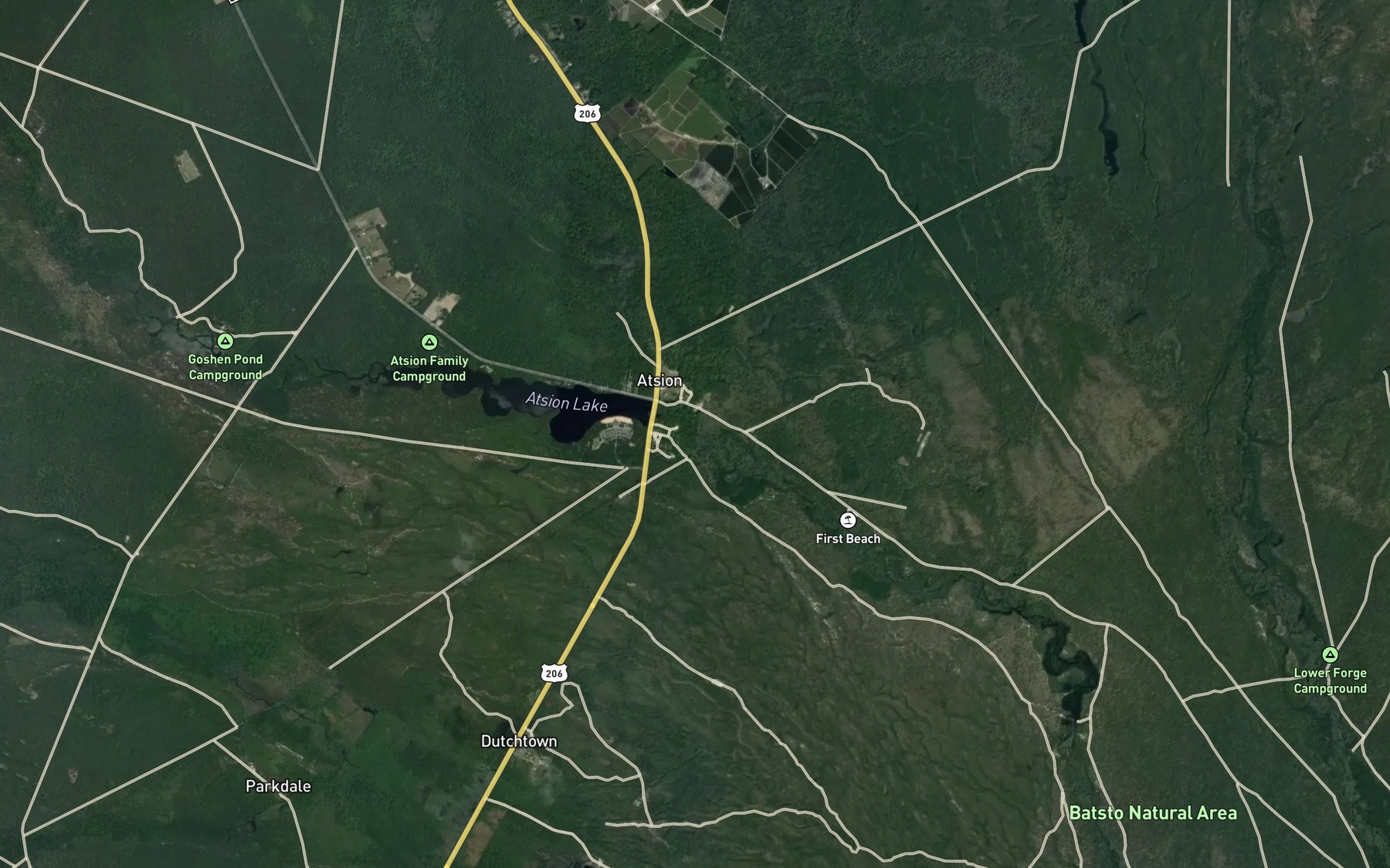 Satellite map of the Wesickaman Creek