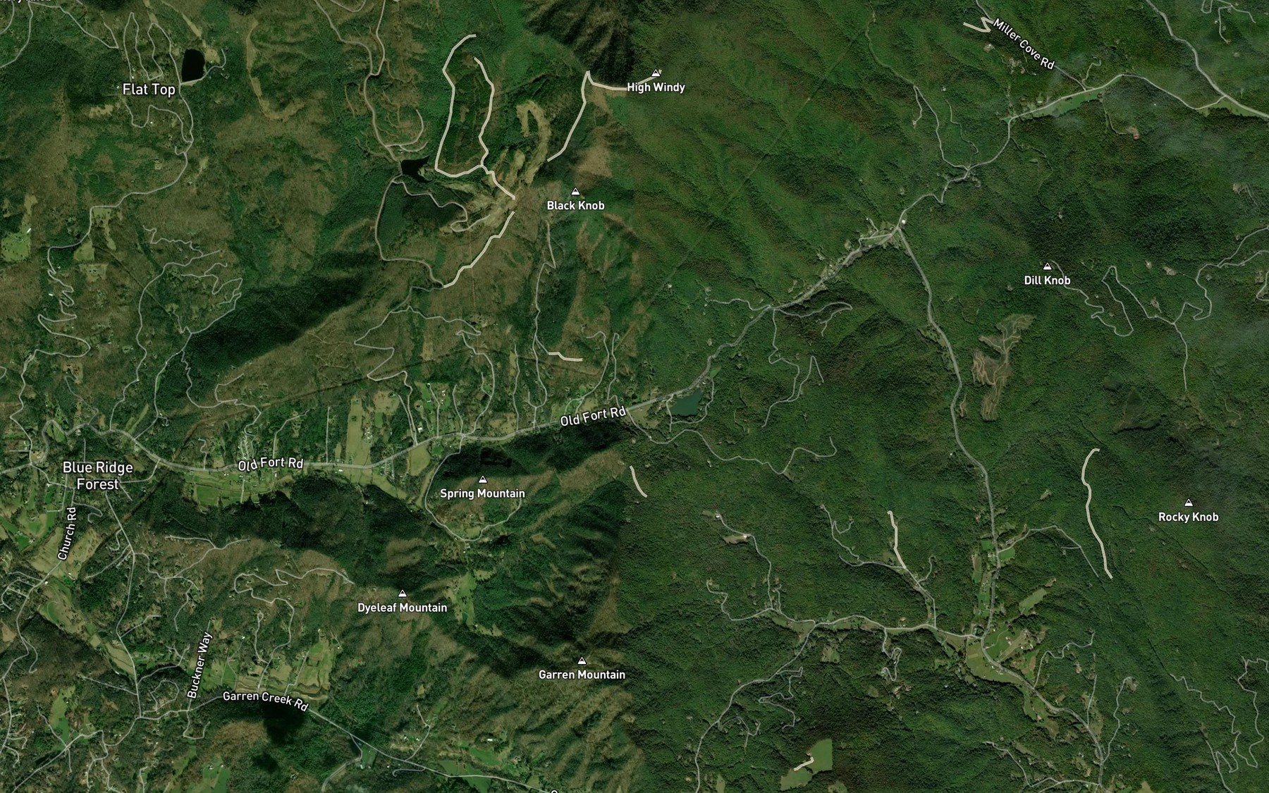 Satellite map of the Echo Lake
